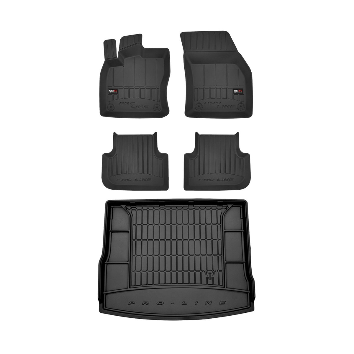 Volkswagen Tiguan Floor-Trunk Mats - Omac - 3D PREMIUM - Black - 2018-2024